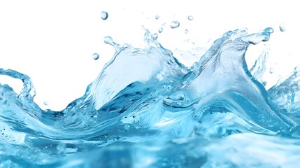 Vibrant blue paint fluid flowing on a white background, creates a visual effect, generative AI