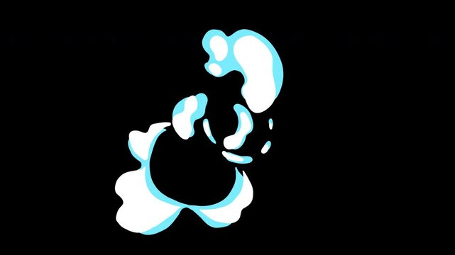 煙が広がって消える　手書きアニメーション4種類セット　背景透過