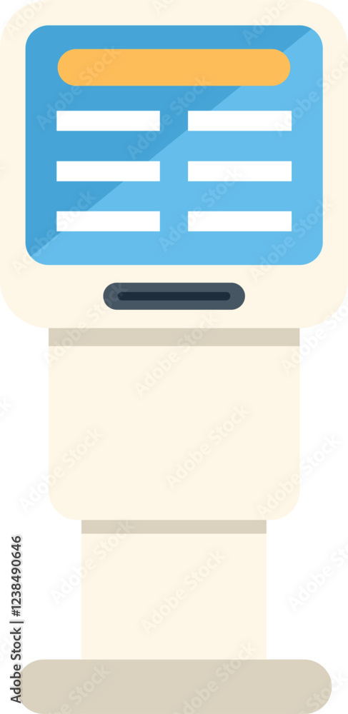 Poster modern interactive kiosk providing information and services on a touchscreen display