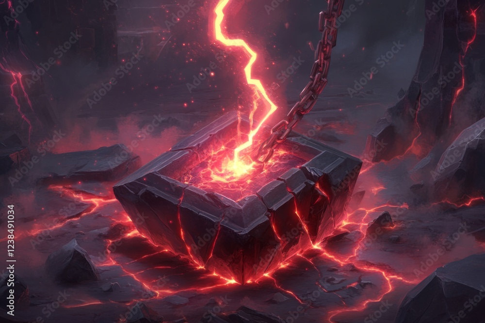 Poster A pixel art representation of a character pulling a lever to terminate a dungeon trap, with colorful, animated sparks and detailed retro graphics