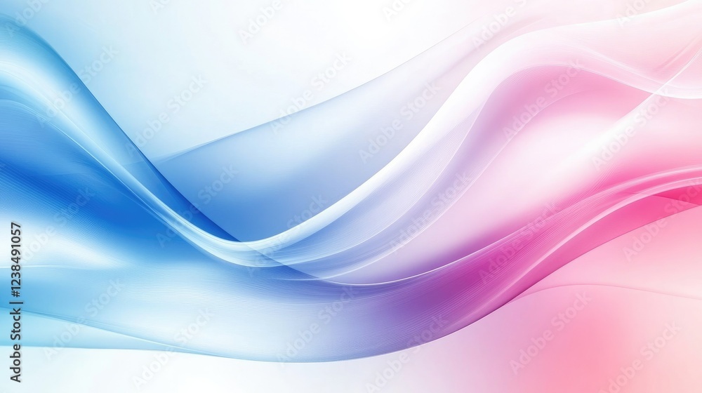 Poster dynamic abstract background featuring smooth gradient waves in blue and pink hues for a tech-driven 