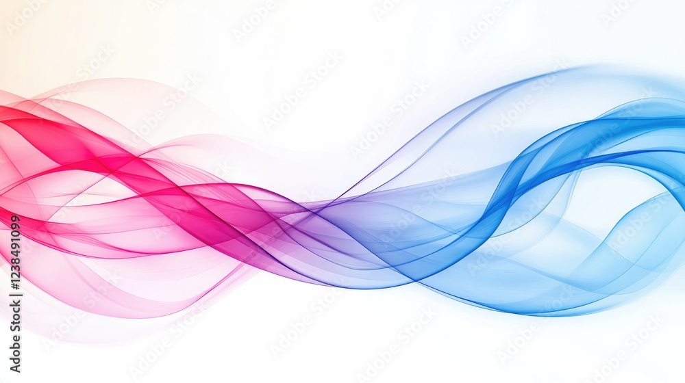 Aufkleber dynamic abstract background featuring smooth gradient waves in blue and pink hues for a tech-driven 