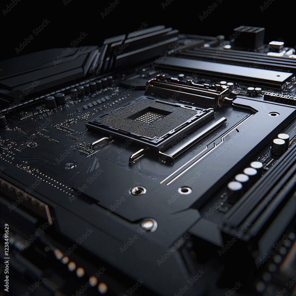 Poster sleek computer motherboard with advanced ai processing capabilities
