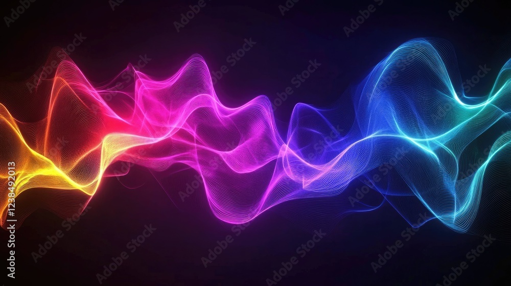 Poster electric neon gradient background with flowing colors and subtle grain textures for a bold statement