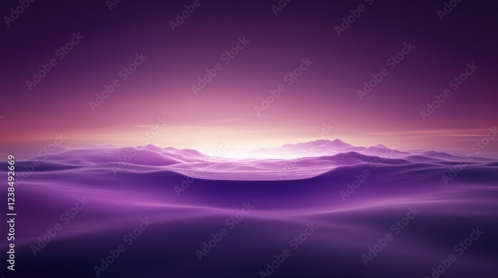 Aufkleber elegant purple abstract backdrop with a 3d floating platform illuminated by soft gradient lighting