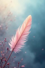 Naklejka premium Soft feathery texture against a misty background, diffused, soothing