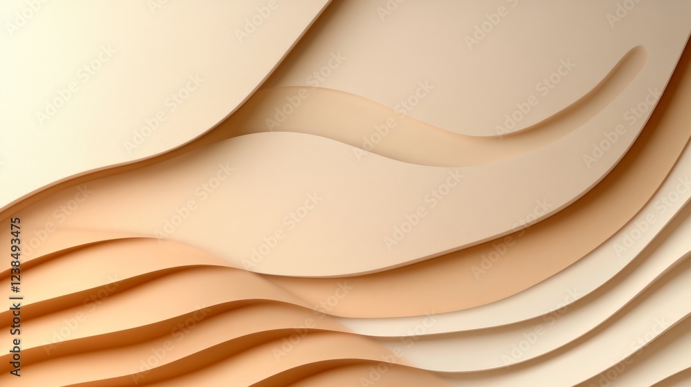 Aufkleber dynamic abstract background for designers featuring smooth, flowing layers with a warm beige palette