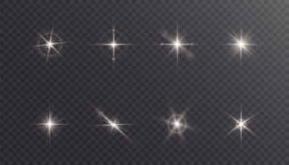 Bright white glow of light lens reflection. Abstract glow and glare effect for illustrations and game interface design. Vector © Valeriia