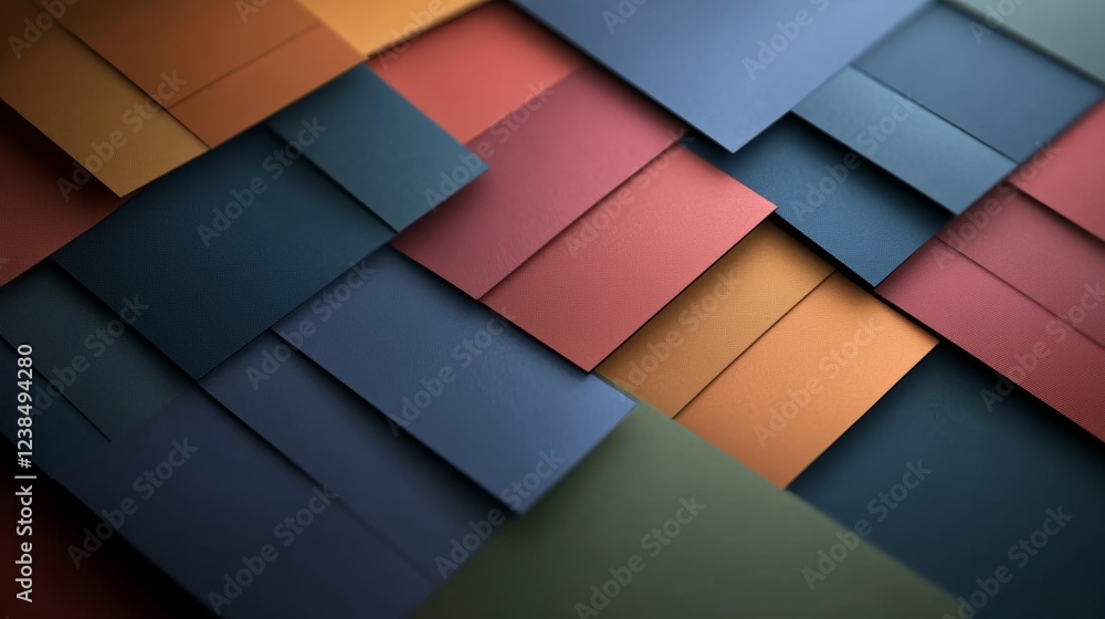 Poster abstract chaotic background composed of layered textured papers in vibrant colors ideal for design p