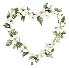 Fototapeta premium Elegant White Flower Heart Wreath for Celebrations