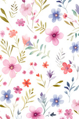 watercolor small flowers abstract graphic poster background