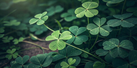 A Top View of Green Clover Leaves, Symbolizing Luck and Nature