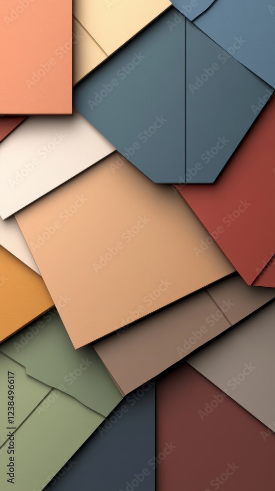 Poster dynamic abstract background showcasing layered, colorful shapes ideal for design projects and creati