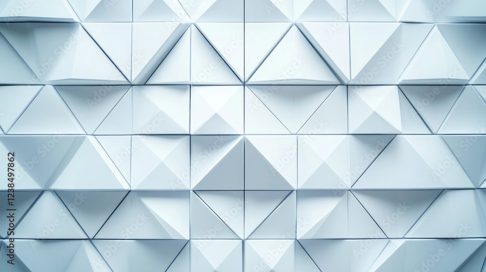 Aufkleber minimalist white and silver geometric background with triangular patterns, perfect for business pres