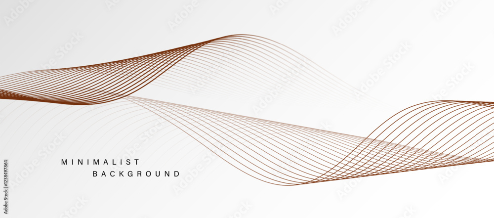 Poster Modern abstract background with flowing brown lines vector