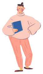 PNG Lecturer person illustrated cartoon.