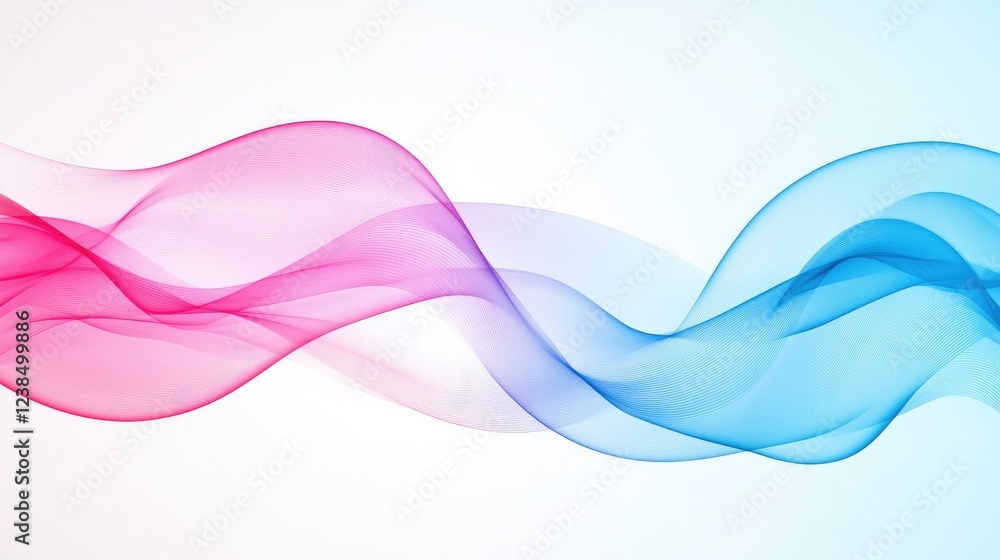 Poster modern tech gradient waves in neon blue and pink tones, creating a vibrant and energetic abstract pa
