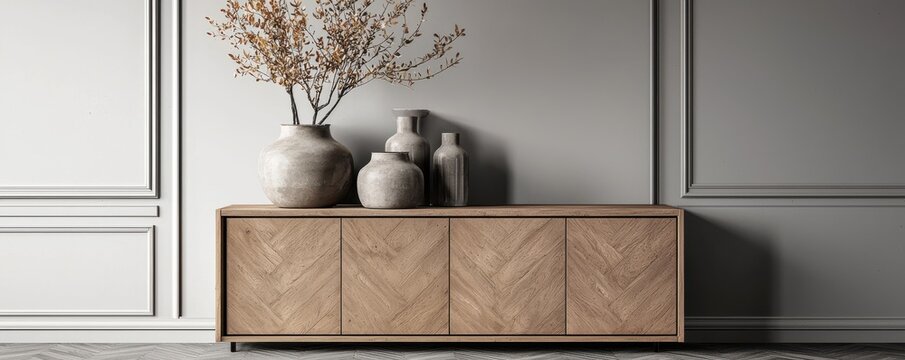 Minimalist sideboard eco-friendly furniture with renewable materials