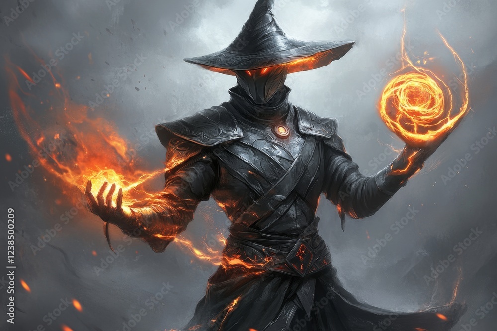 Poster A wizard holding a magical staff that changes shape into different weapons and tools, glowing with an ethereal light, symbolizing versatility in magic