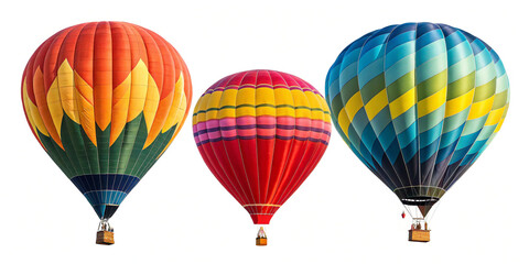 Obraz premium Colorful Hot Air Balloons Collection Isolated on a White Background
