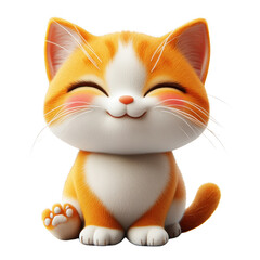 cute happy funny cat isolated on transparent background