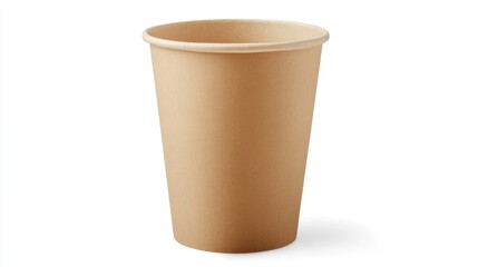 Paper cup on white background, ready for coffee