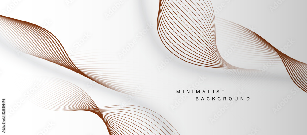 Poster Modern abstract background with flowing brown lines vector