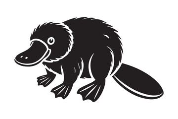 Stylized Platypus Silhouette Nature Vector Illustration