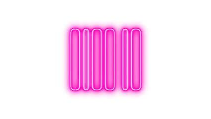 Neon symbol barcodeicon pink color glow with transparent background