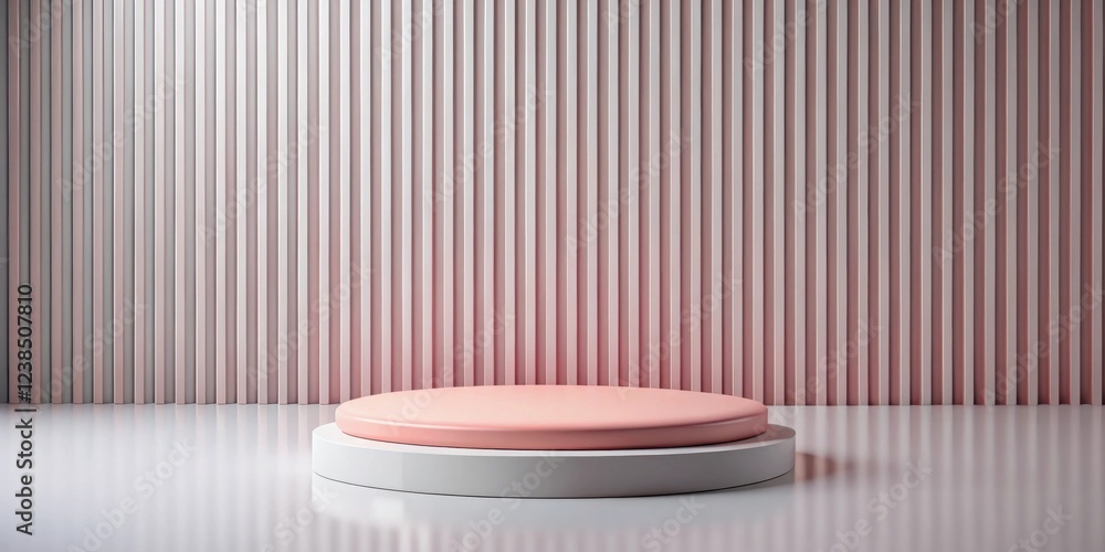 Aufkleber elegant two-tiered display platform with subtle pink and white color scheme