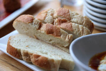 Bread on the table at a local restaurant in downtown Columbus, Ohio.
