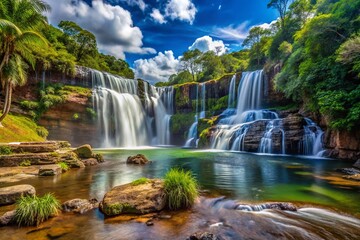 Obraz premium **** Captivating Waterfall in the Enchanting Cachoeira dos Perdidos..**