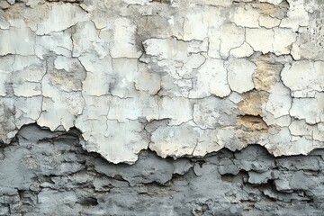 Fototapeta premium Cracked and weathered wall surface texture showing age and decay