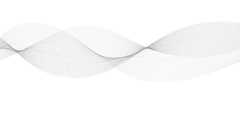 Fototapeta premium Grey and white abstract wavy flowing particles. White paper wave and curve line background. Digital futuristic technology concept. Vector illustration