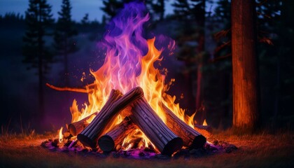 fire in the fireplace