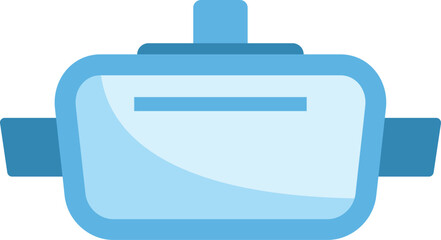 Light blue virtual reality headset isolated on white background, providing immersive and engaging virtual reality experience