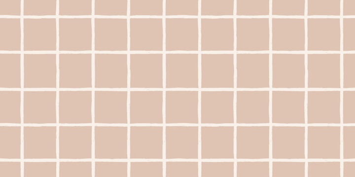 Fototapeta Trendy aesthetic abstract seamless pattern with geometric print. Minimalistic Organic brush stroke, ink texture. Simple design for wallpaper, textile, wrapping, packing, fabric, branding, decoration