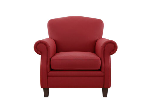 recommend clip art: Red armchair isolated on white background, no depth of field, sharp.