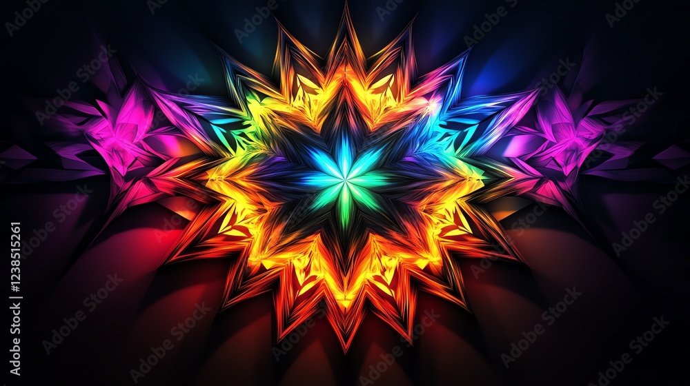 Aufkleber colorful abstract design with radiant patterns and vibrant hues that captivates the viewer's attenti