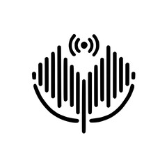 Obraz premium Abstract Technology Signal Waves: Minimalist Geometric Design. A modern digital communication network symbol, perfect for tech-related projects and branding.