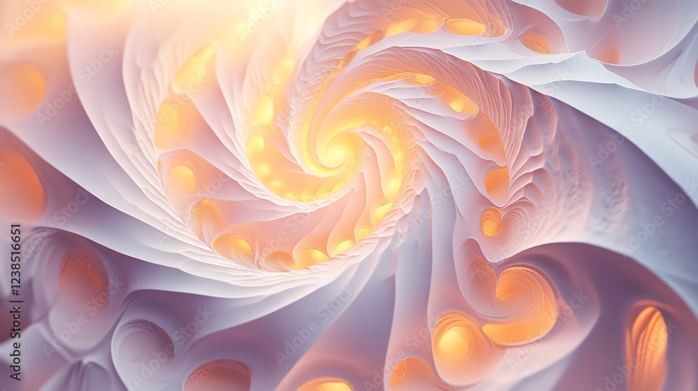 Poster beautiful spiral pattern showcases soft colors and intricate design in a mesmerizing abstract format