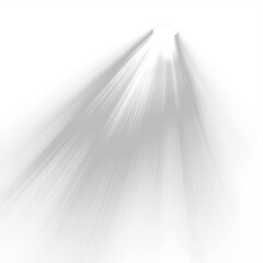 White Sun Ray Light Effect Isolated on Transparent Background