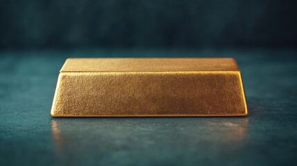 Close-Up of a Gold Bar Illuminated with Dramatic Lighting to Showcase Its Weight and Value in Investment Market Context