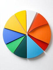 Obraz premium A financial pie chart with a focus on expense categories, featuring distinct color-coded segments and a legend for easy interpretation, on a sleek, white background.