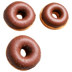 chocolate donuts isolated on white background