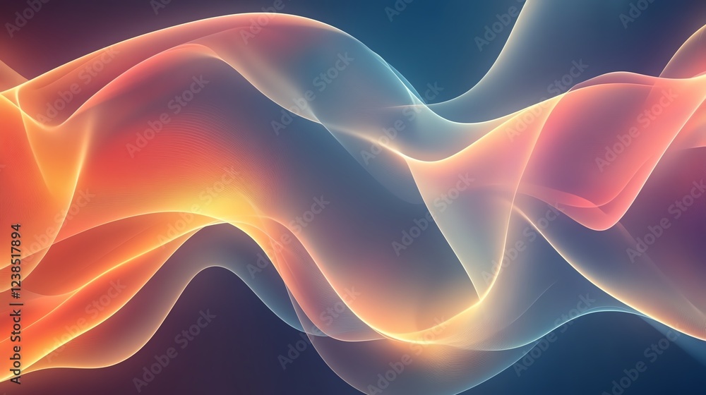 Poster abstract wave patterns in vibrant colors create a mesmerizing visual experience at sunset