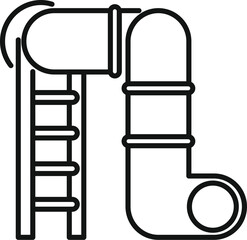 Plastic water slide with ladder, offering exhilarating fun in aquaparks, providing exciting summer entertainment