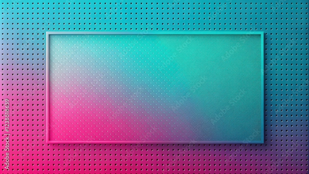 Leinwandbilder abstract gradient background with frame on perforated surface