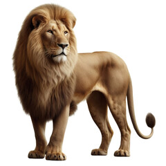 Obraz premium A realistic lion in PNG format with a transparent background - Lion PNG - Transparent background lion image 