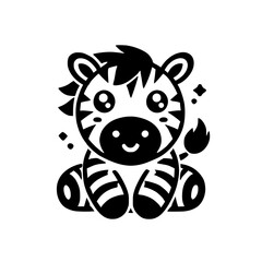 Adorable Cartoon Zebra Illustration: Cute Baby Zebra Character Design